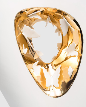 Fos Ceramiche Біла порцелянова ваза Falling in Love-S з позолотою FLSG