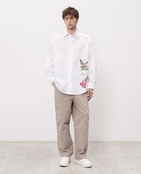 Off-White Белая рубашка с принтом Dream 44MGE04XZ26F005