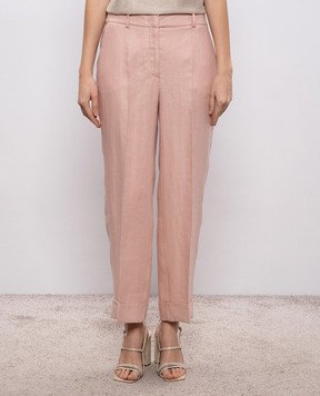 Peserico Рожеві штани з льону A0407602606
