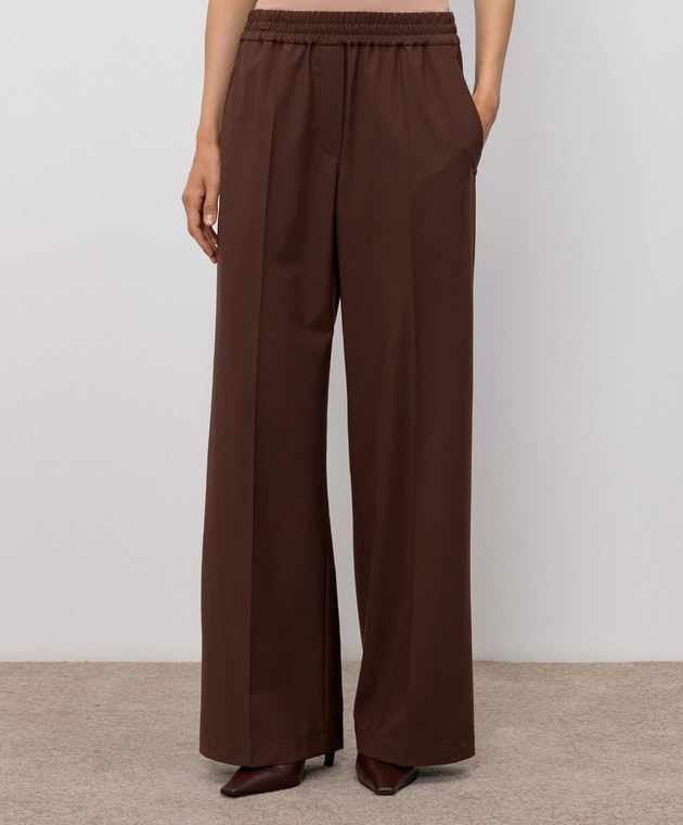 Brunello Cucinelli Коричневі штани з вовною MPW07P9002 зображення 3