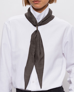 Brunello Cucinelli Серый галстук из шерсти MD920VH899