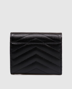 Saint Laurent Черный кожаный портмоне с простежкой 403943BOW01