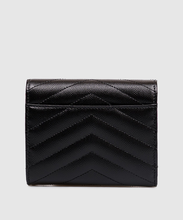 Saint Laurent Черный кожаный портмоне с простежкой 403943BOW01 изображение 2