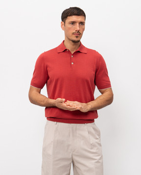 Brunello Cucinelli Червоне поло з бавовни M29800125