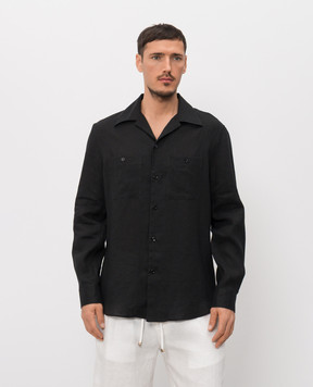 Brunello Cucinelli Черная рубашка из льна MM6840658