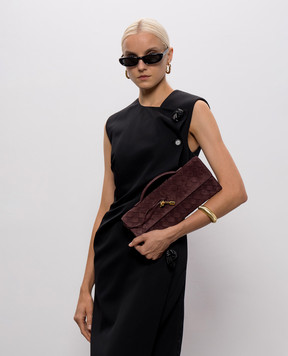 Bottega Veneta Бордовый замшевый клатч Andiamo 741511V60F1