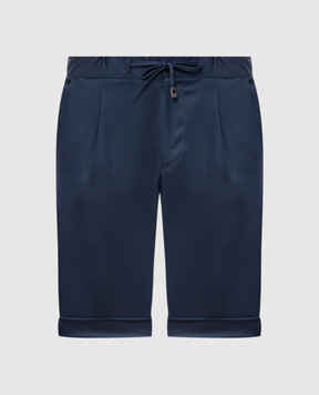 Enrico Mandelli Сині шорти з вовни з відворотами GYMSHO4531