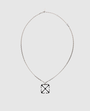 Off-White Сріблястий ланцюжок з емблемою OMOB157C99MET001