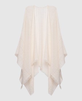 Peserico Бежевое пончо с цепочкой мониль S31544C0CC825