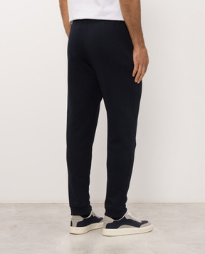 Trussardi Синие утепленные спортивные штаны с вышивкой эмблемы P8148000087NMP318F09