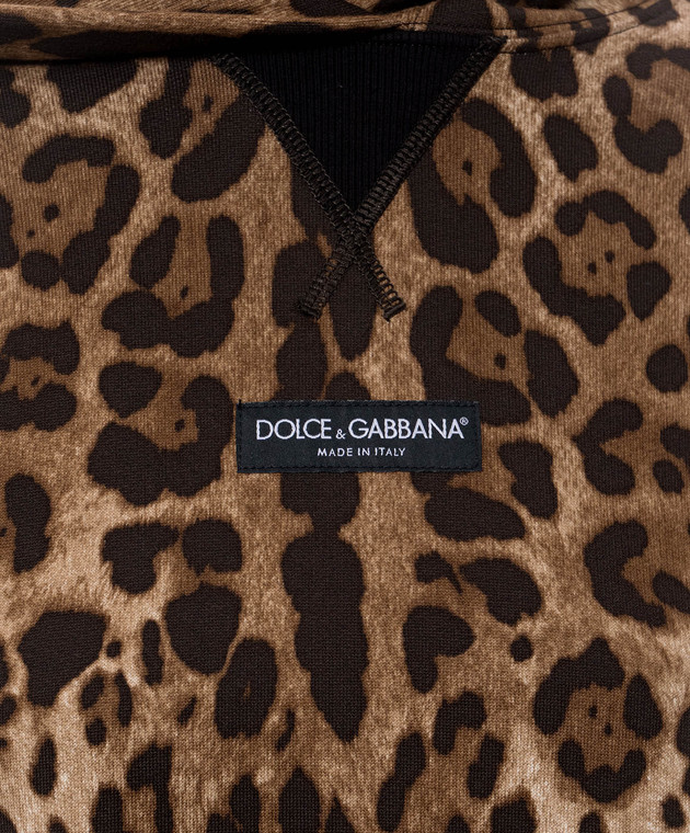 Dolce&Gabbana Коричневе худі в леопардовий принт F9U48TFS785 зображення 5
