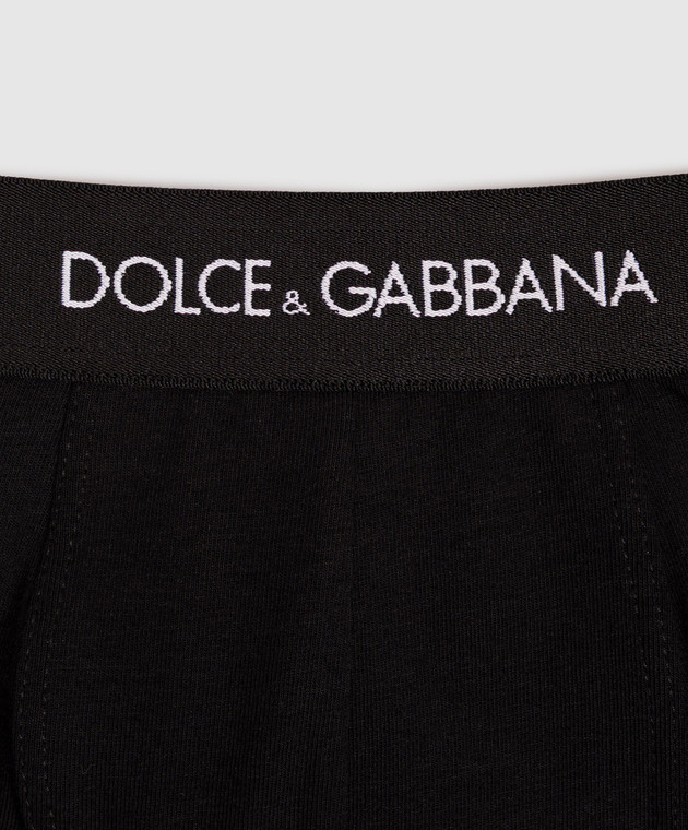 Dolce&Gabbana Детский набор черных трусов-боксеров с контрастным узором логотипом L4J701ON00G изображение 3