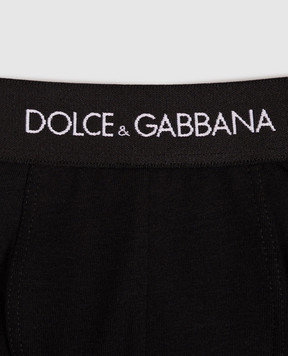 Dolce&Gabbana Детский набор черных трусов-боксеров с контрастным узором логотипом L4J701ON00G