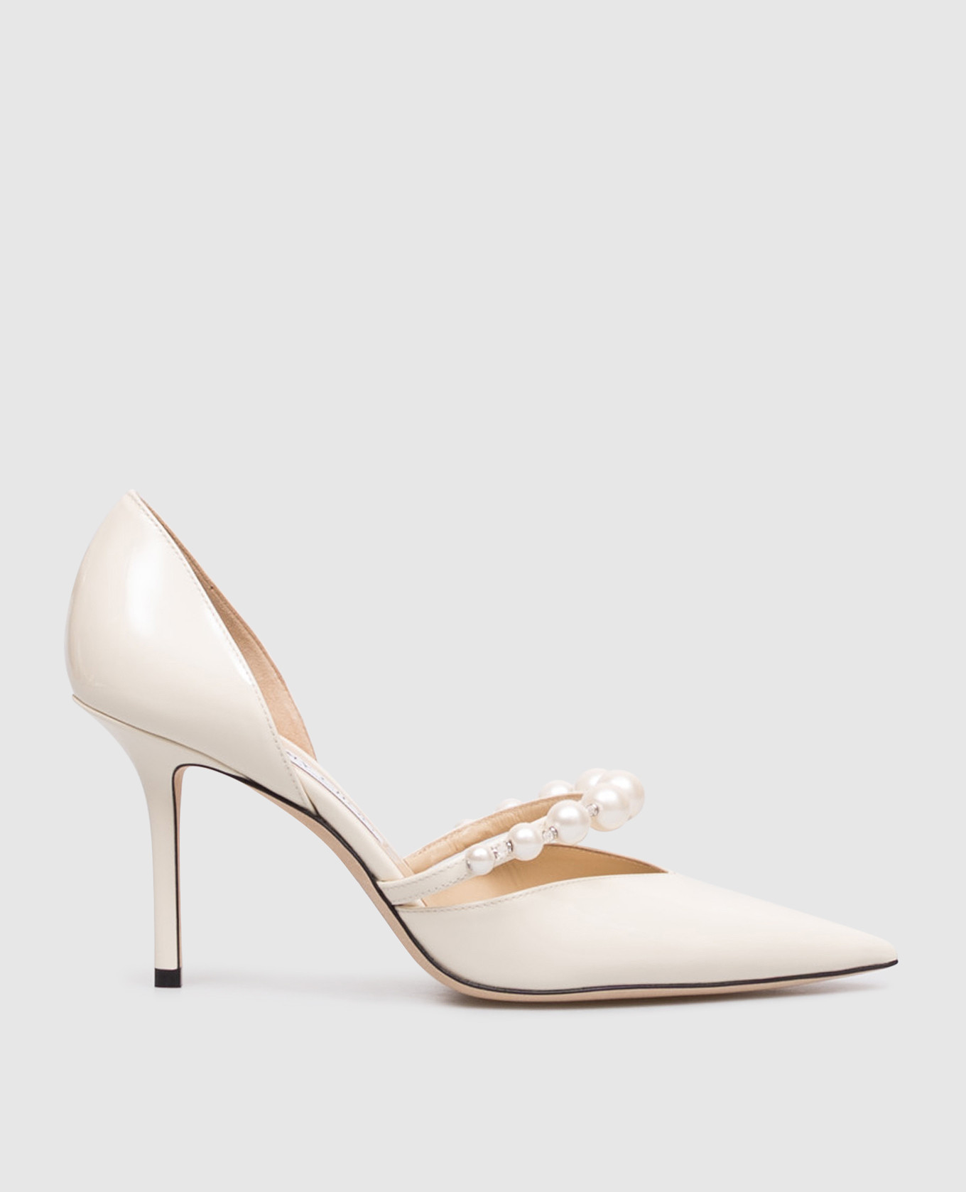 Jimmy Choo - Черные кожаные лакированные лодочки AURELIE 85 с