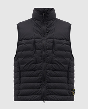 Stone Island Черный пуховый жилет с логотипом L1S15G100007S0183