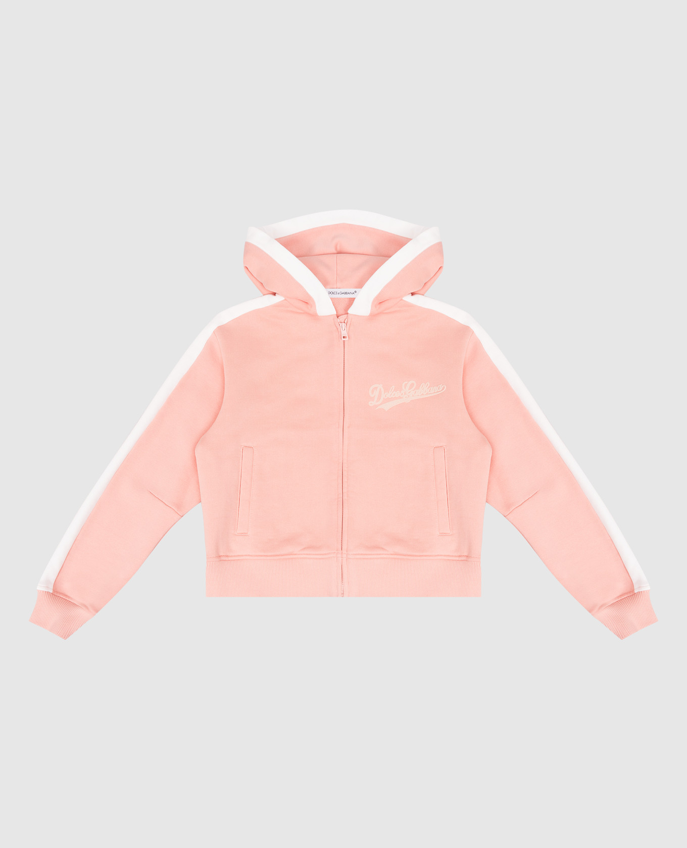 Детская розовая спортивная куртка с логотипом