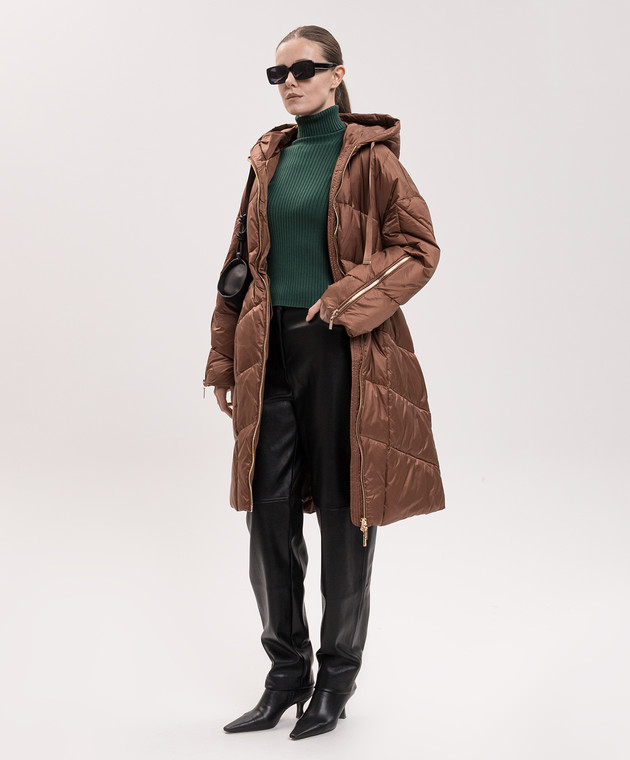 Twinset Коричневая удлиненная куртка 262TT2020 изображение 2