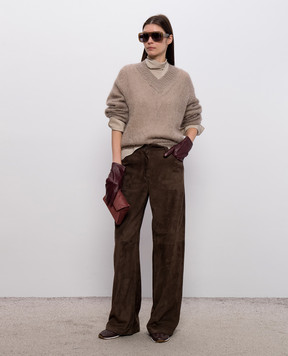 Brunello Cucinelli Бежевий пуловер з вовною MLC349302P