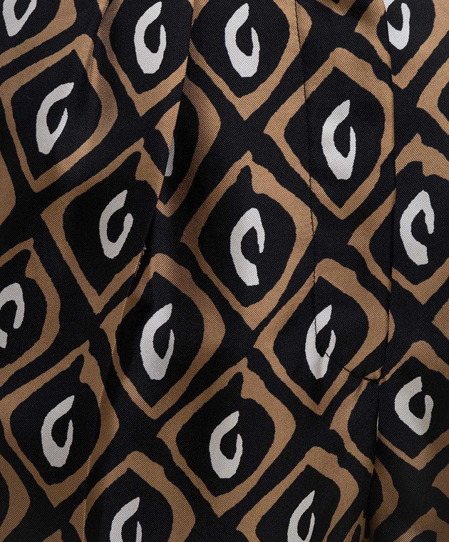 Max Mara Черные шорты QUINOA из шелка в принт MXMQUINOA изображение 4