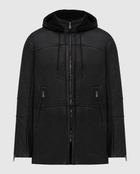Cashmere&Whiskey Чорна дублянка з капюшоном DF795