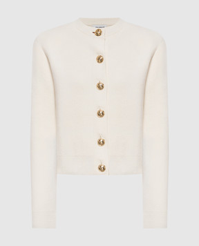 Balmain Кардиган цвета айвори из кашемира и шерсти мериноса CA0000000013