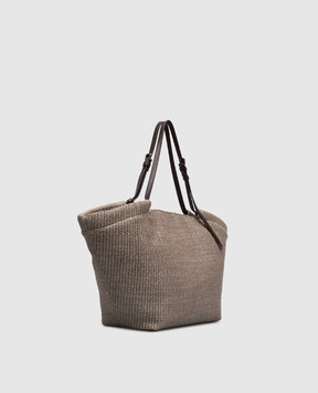 Brunello Cucinelli Сіра сумка-тоут з рафії MB96D2794