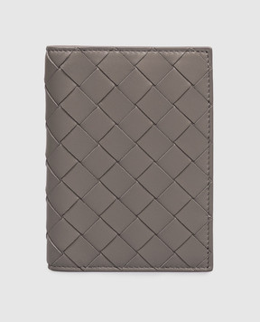 Bottega Veneta Серая кожаная обложка для паспорта Intrecciato 749954VCPP6