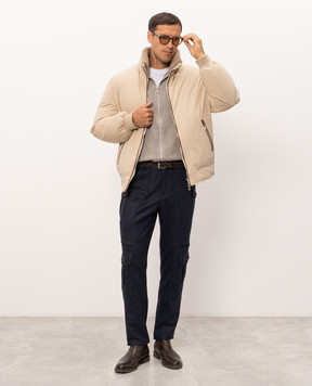 Brunello Cucinelli Синие брюки карго из шерсти M038PS1070