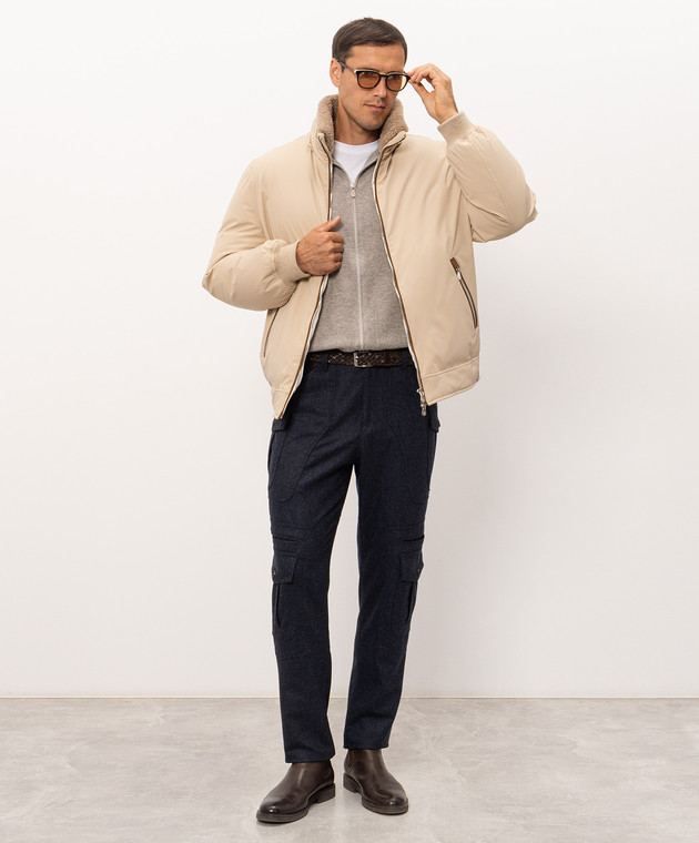 Brunello Cucinelli Сині штани карго з вовни M038PS1070 зображення 2
