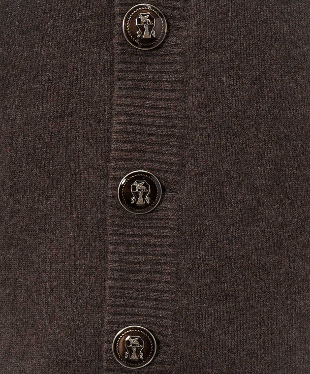 Brunello Cucinelli Коричневий кардиган з кашеміру M22203806 зображення 5