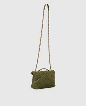 Saint Laurent Зелена замшева сумка крос-боді Toy PUFFER 7593371U807