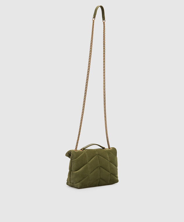 Saint Laurent Зеленая замшевая сумка кросс-боди Toy PUFFER 7593371U807 изображение 3
