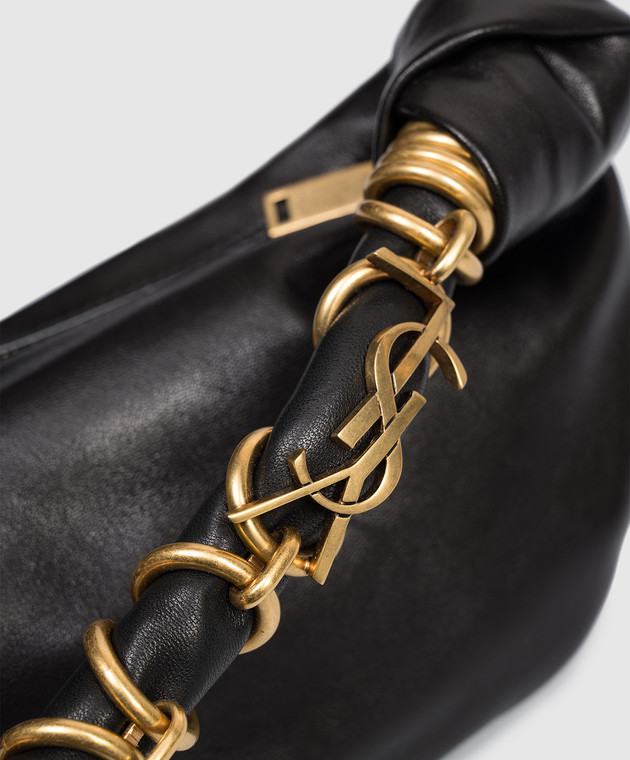 Saint Laurent Чорна шкіряна сумка-хобо AMALIA 862558AACX7 зображення 4