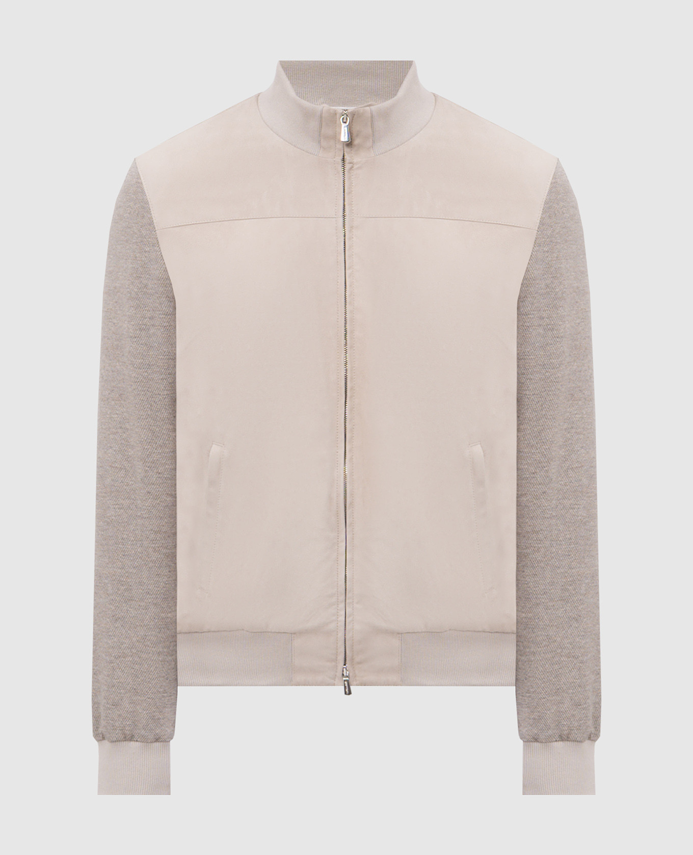 Бежевая комбинированная куртка