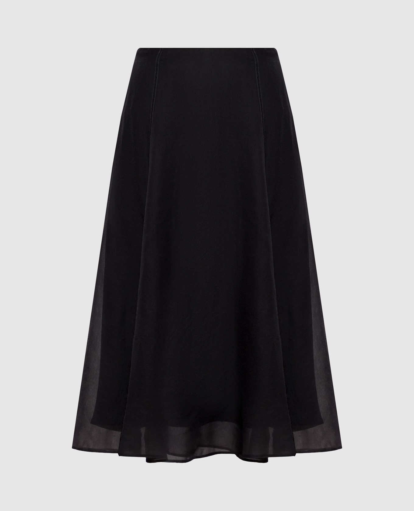 Серая юбка из шелка