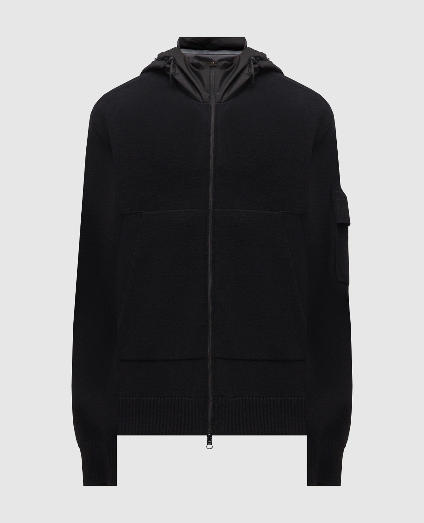 

Черная спортивная куртка с шерстью с капюшоном, Черный, Спортивные куртки