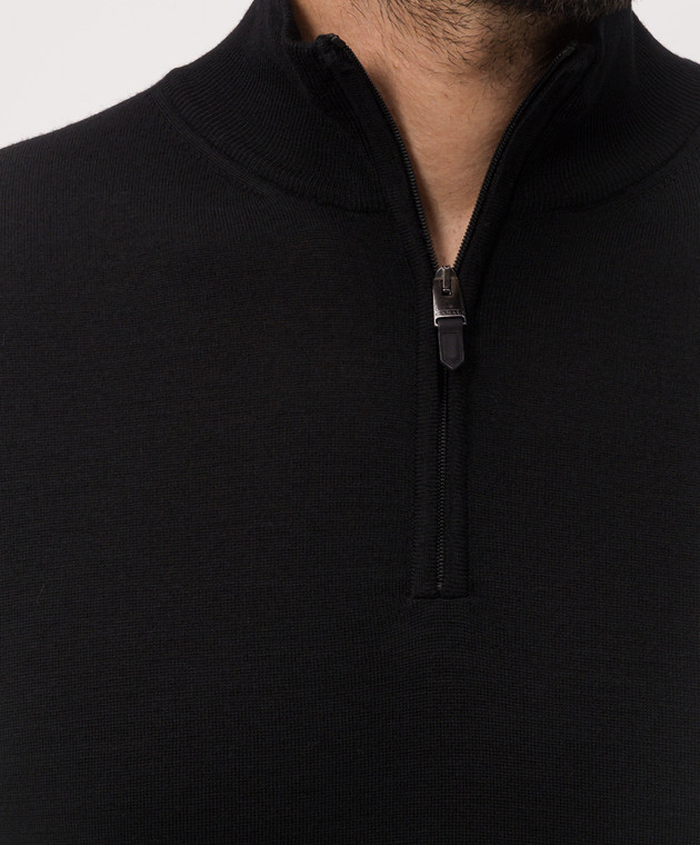Canali Чорний джемпер з вовни MK01149C0015 зображення 5