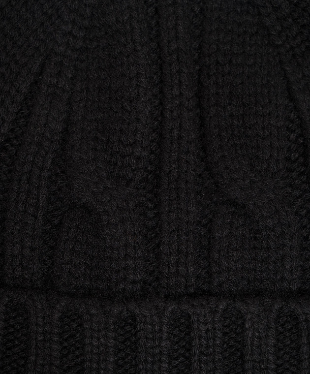 Allude Чорна шапка з кашеміру з фактурним візерунком 26511223 зображення 4