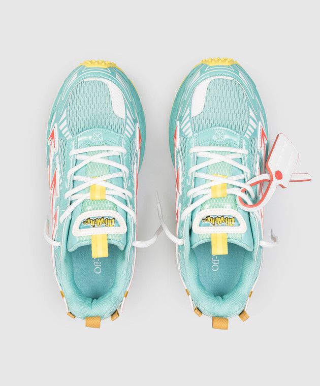 Off-White Зеленые комбинированные кроссовки OW Be Right Back OWIA289S26FAB006 изображение 4