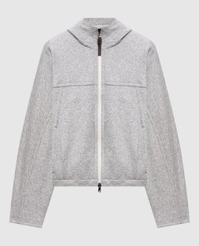 Brunello Cucinelli Сіра меланжева спортивна куртка MP991B2O06
