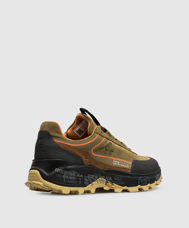 Premiata Комбинированные кроссовки цвета хаки Devin DEVIN501 изображение 3