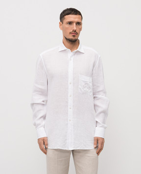 Stefano Ricci Белая рубашка из льна MC008163BX2922