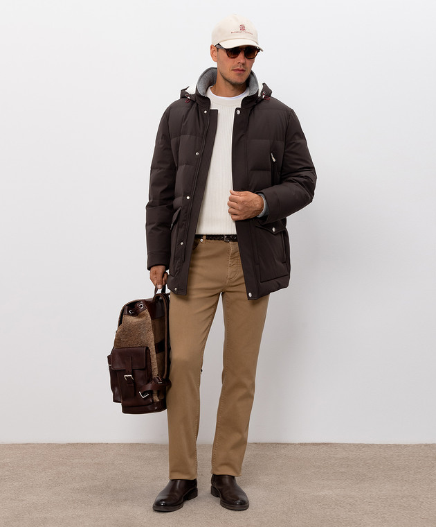 Brunello Cucinelli Коричневий пуховик MV4061823 зображення 2