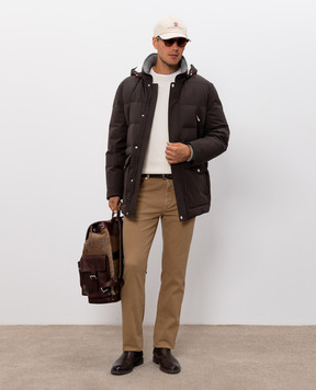 Brunello Cucinelli Коричневий пуховик MV4061823
