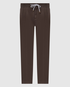 Brunello Cucinelli Коричневые брюки из хлопка M252UE1710