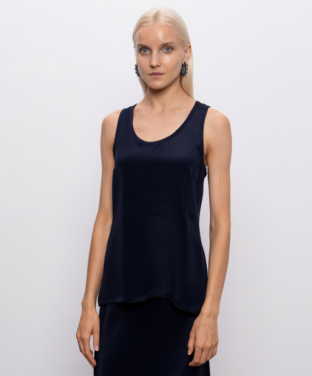 Max Mara Синій топ PAVIDO із шовку MXMPAVIDO зображення 3