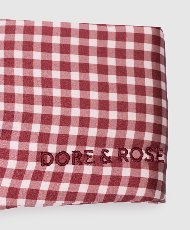 Dore & Rose Бордовая маска для сна из шелка в клетку DEEPSLEEPMASK изображение 2