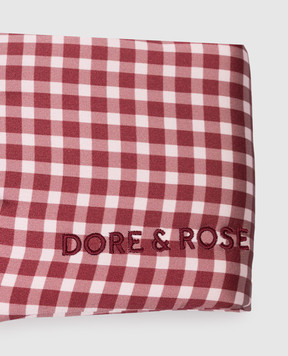 Dore & Rose Бордова маска для сну із шовку в клітинку DEEPSLEEPMASK