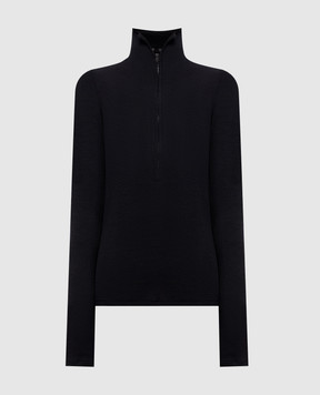 Thierry Mugler Черный топ с шерстью с молнией 26F1TO09001038