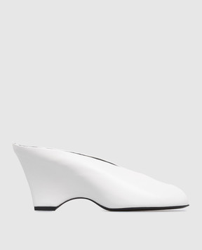 Khaite Білі шкіряні мюлі Cloak peep F6025942